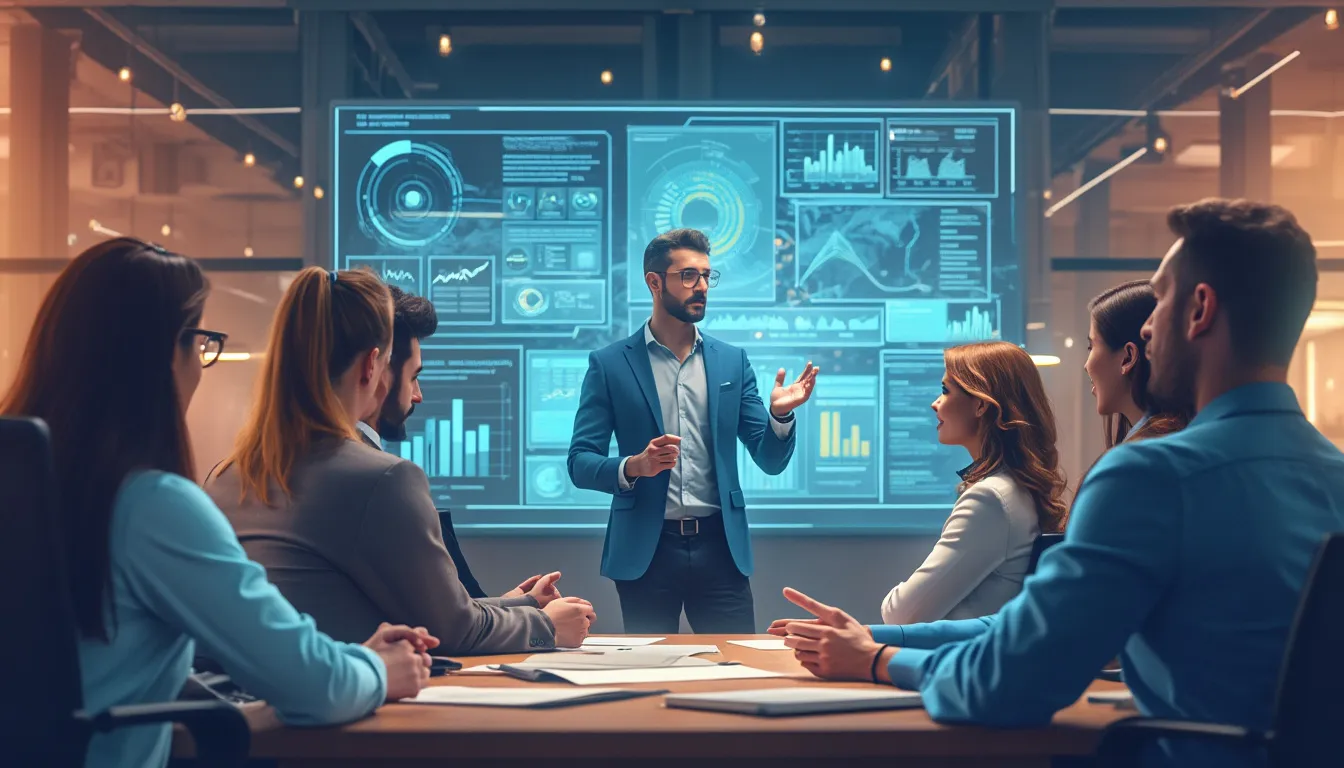 Manager de Transition lors d'une Réunion de Transformation Digitale