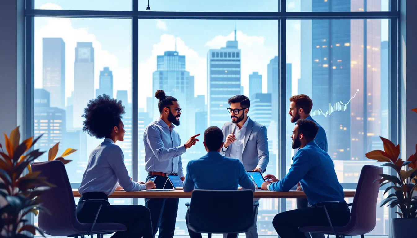 Équipe de managers de transition en action