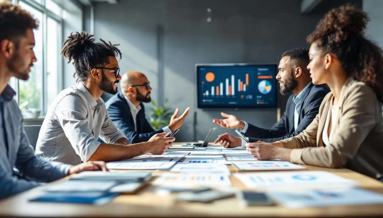 Réunion professionnelle sur le management de transition