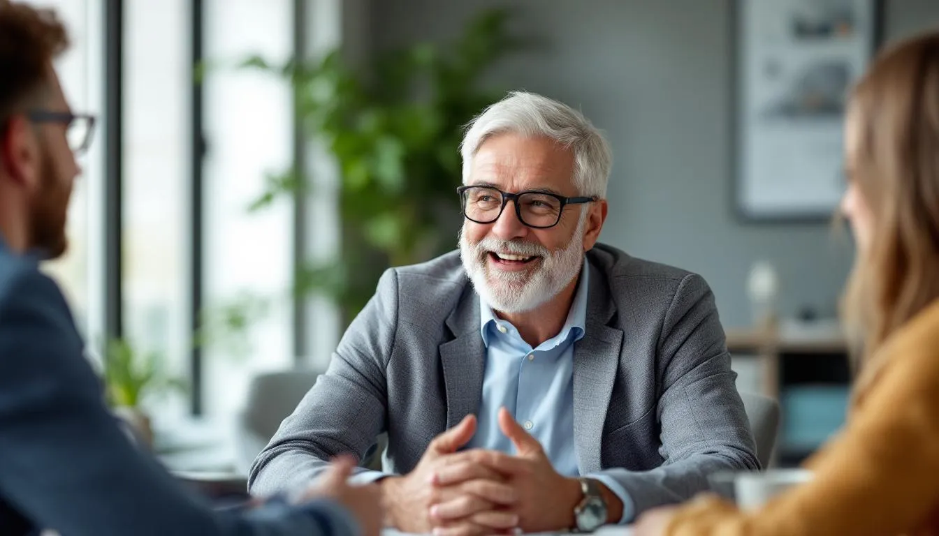 Professionnel senior inspirant en réunion