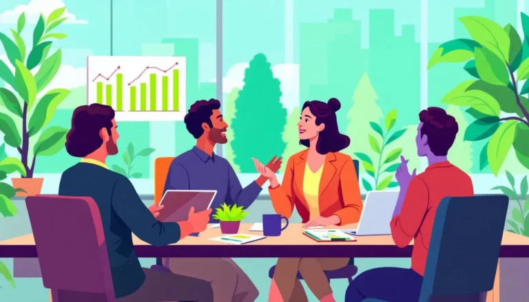 Réunion d'équipe sur les stratégies ESG