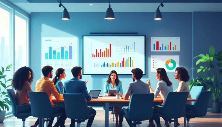 Professionnels en réunion stratégique autour du ROI social