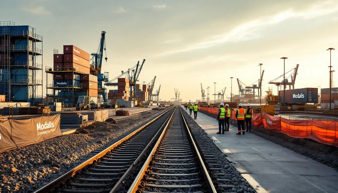 Dunkerque : pose de la première pierre du terminal de ferroutage exploité par Modalis