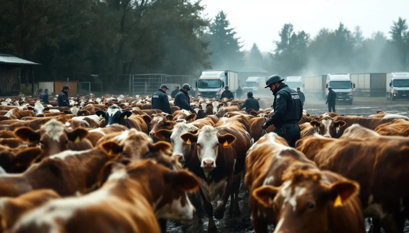 Hauts‑de‑France : saisie record d’environ 800 bovins pour maltraitance, l’exploitant entendu