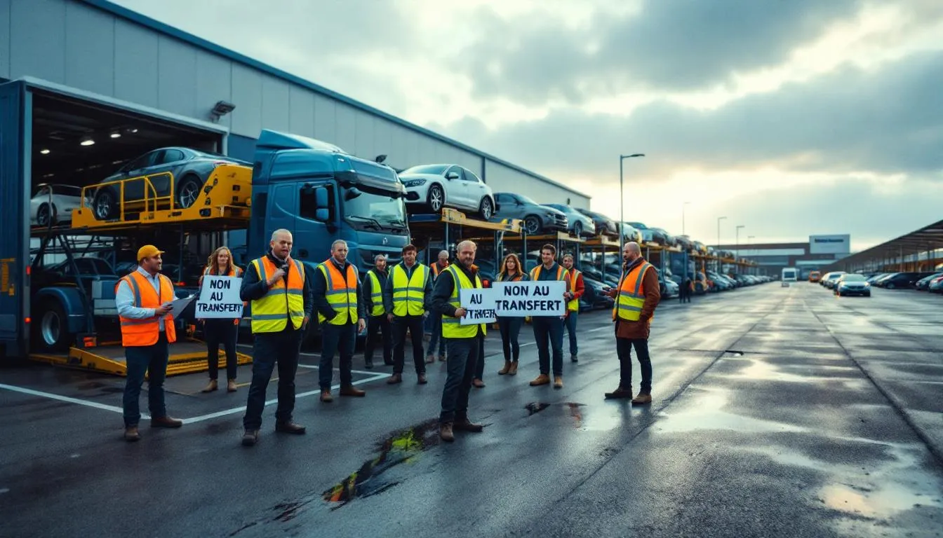 Les conducteurs de porte‑véhicules de Stellantis en grève après l&rsquo;annonce d&rsquo;un transfert d&rsquo;activité