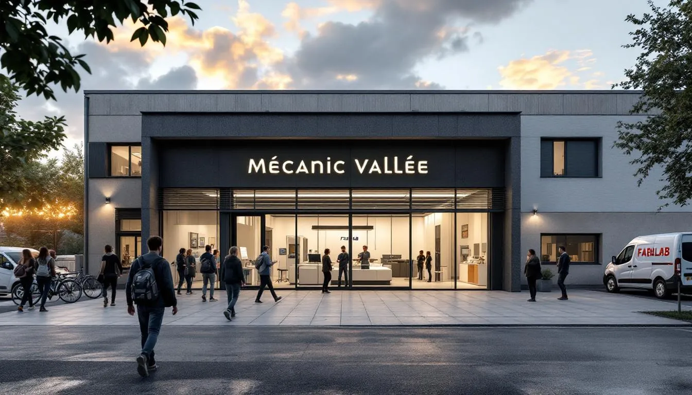 Campus Industrie du futur (Mécanic Vallée) — parvis animé et ateliers pédagogiques