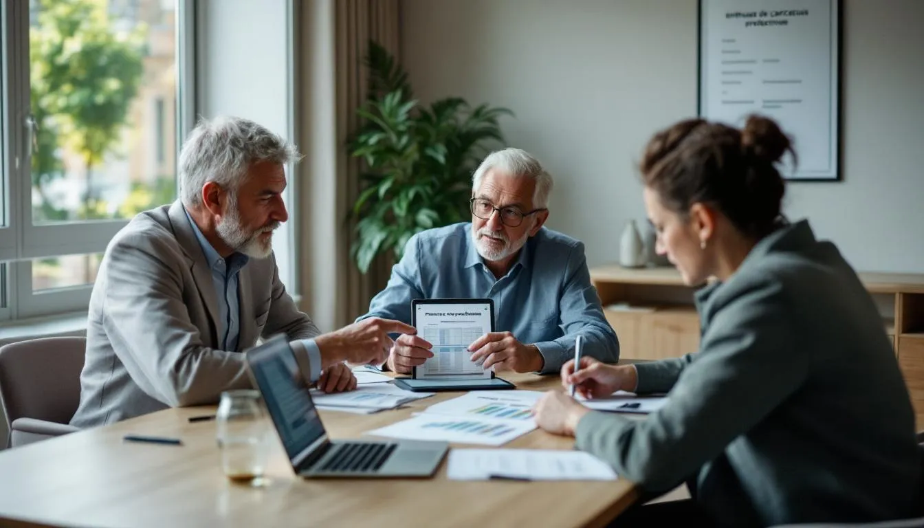 Réunion RH en Occitanie : salariés expérimentés et conseiller formation autour d'un entretien de parcours professionnel