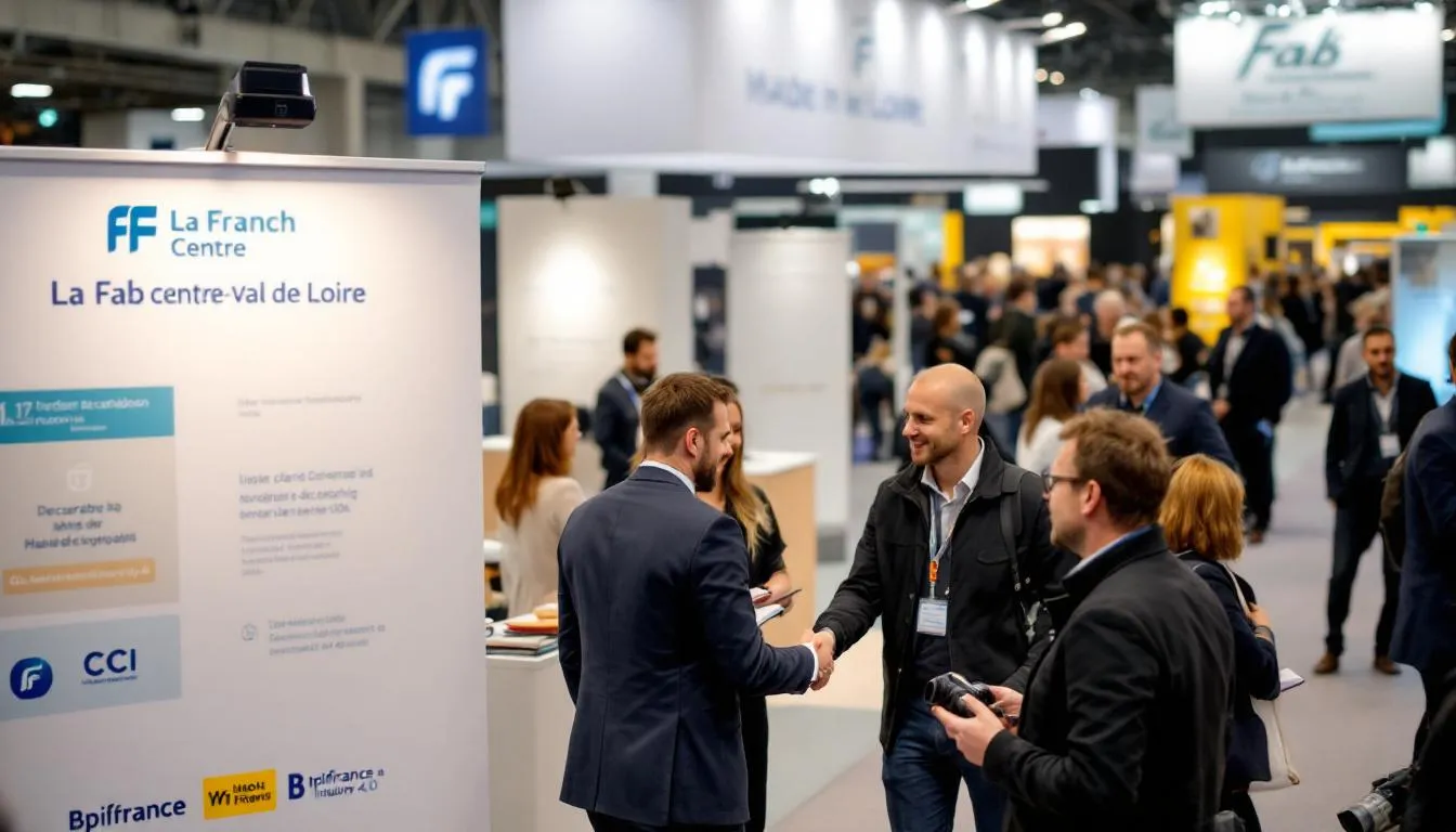 Stand La French Fab Centre‑Val de Loire au salon, professionnels en réseautage