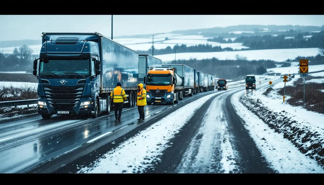 Neige et poids lourds en Normandie : continuer ou s&rsquo;arrêter, le casse‑tête des routiers