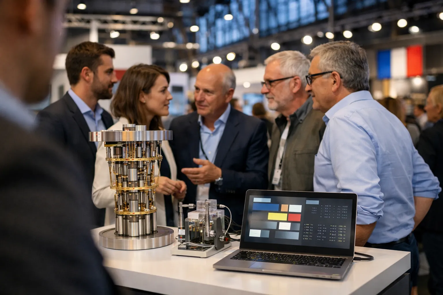 Start-up et dirigeants sur un stand VivaTech à Paris Expo, en Île-de-France
