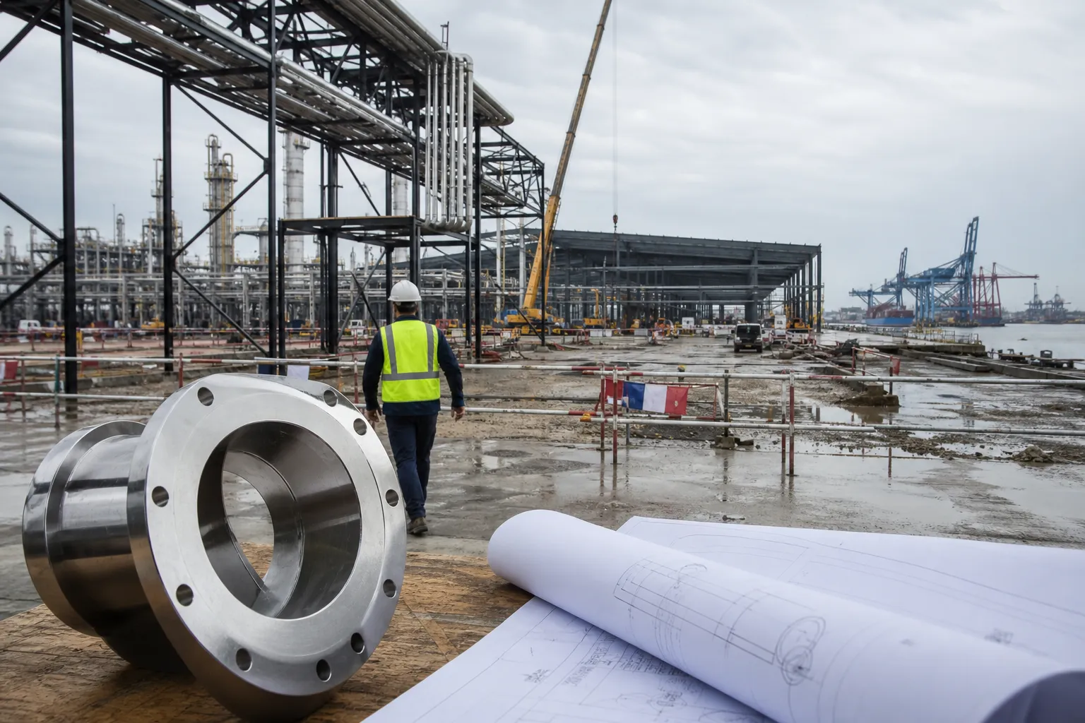 Site industriel en expansion dans le bassin de Fos-Étang de Berre, symbole du fonds souverain régional